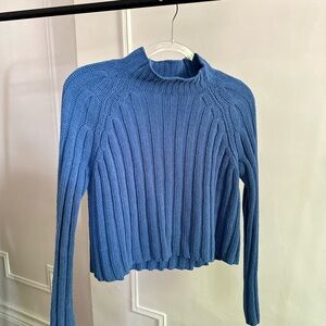 American Eagle Outfitters Blue Cowl Neck Chenille Sweater